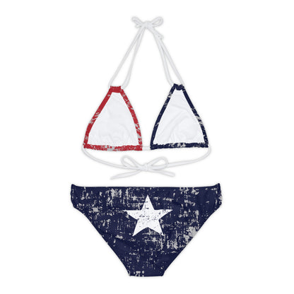 Distressed Texas Strap Bikini Set (AOP)